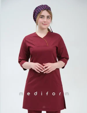 لباس اتاق عمل زنانه زرشکی مدیفرم مدل Liberta