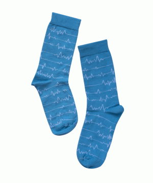 جوراب طرح نوار قلبی آبی مدیفرم