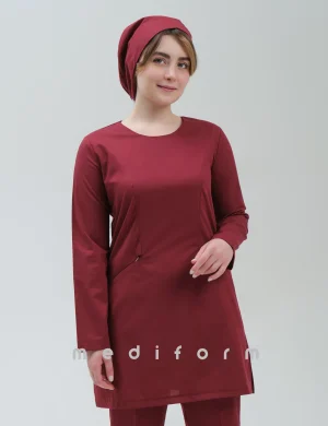 روپوش زنانه زرشکی مدیفرم مدل Domina