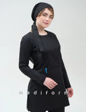روپوش زنانه مشکی مدیفرم مدل Domina
