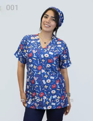 اسکراب پزشکی طرحدار (تاپ تک) سری JOY کد 001